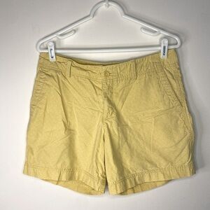 Women’s Eddie Bauer Yellow 100 Percent Cotton Shorts Geometric Pattern Size 4
